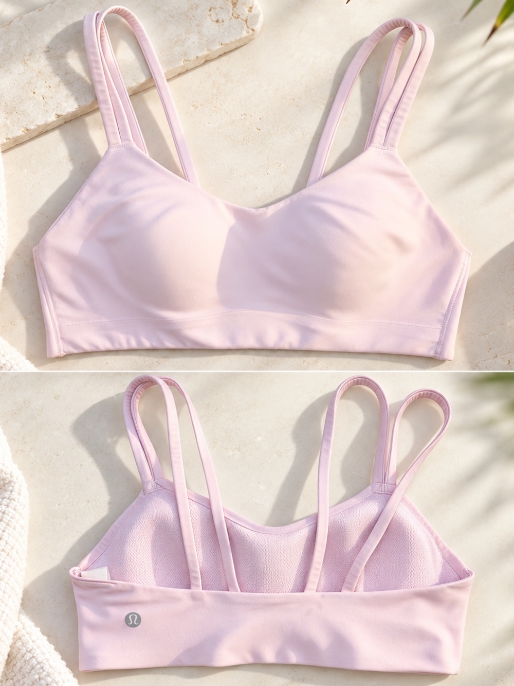 lululemon athletica Blush Pink Double-Strap Bralette size 6 Yoga Pilates Running